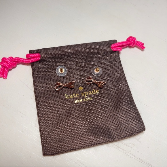Kate Spade Rose Gold Tone Bow Stud Earrings - Picture 16 of 17